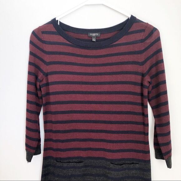 3/$30 Talbots Striped Sweater Dress - Picture 5 of 8